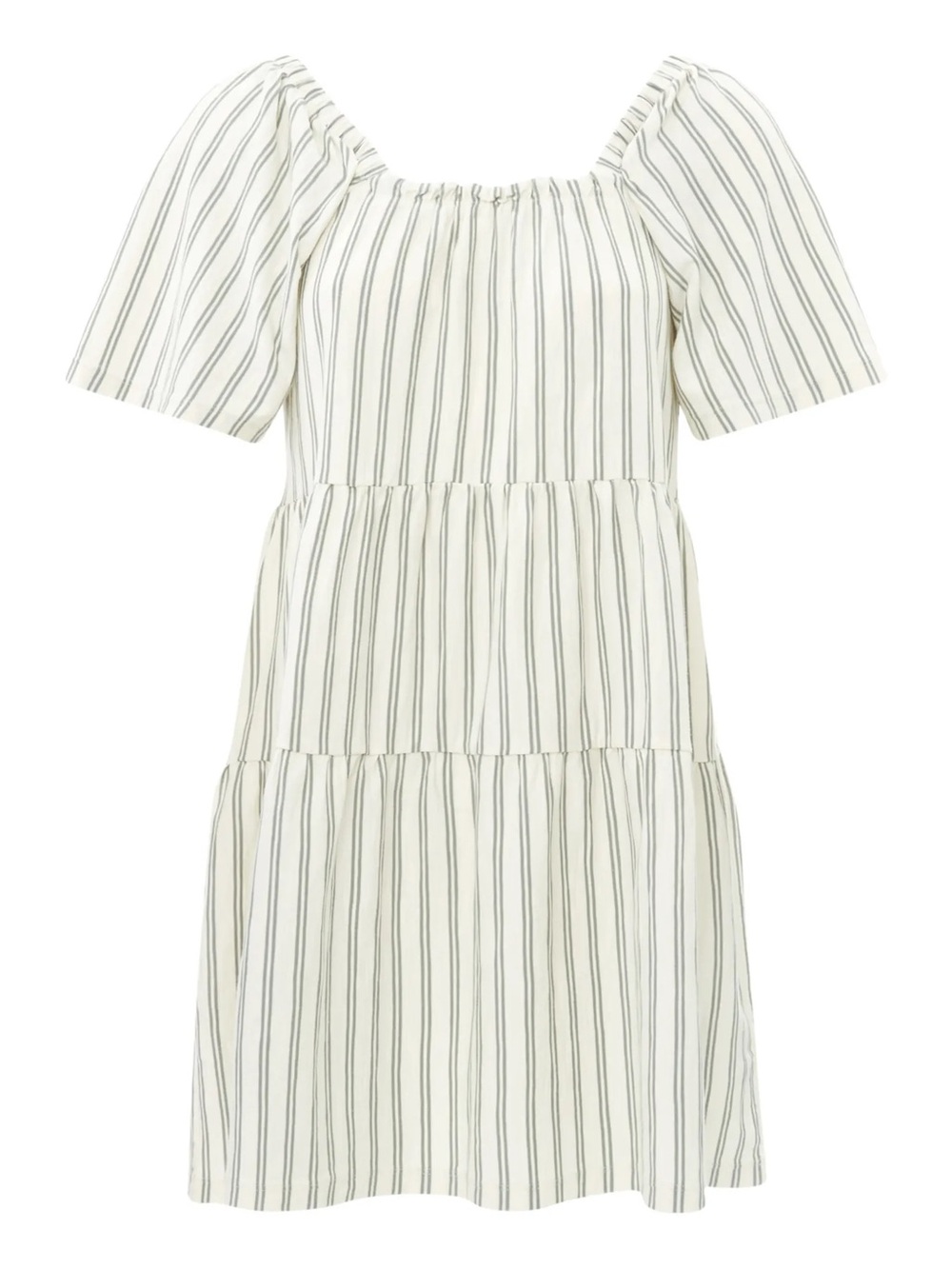 Rylee + Cru Agnes Linen Tiered Dress Puff Sleeve Tiered Stripe Dress